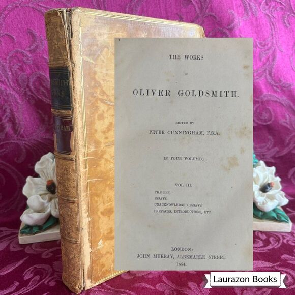Other - 1854 The Works of Oliver Goldsmith Vol. III, Antique Book, Publisher John Murray